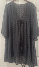 maurice xl gray kimono Cover Up Boho Flowing