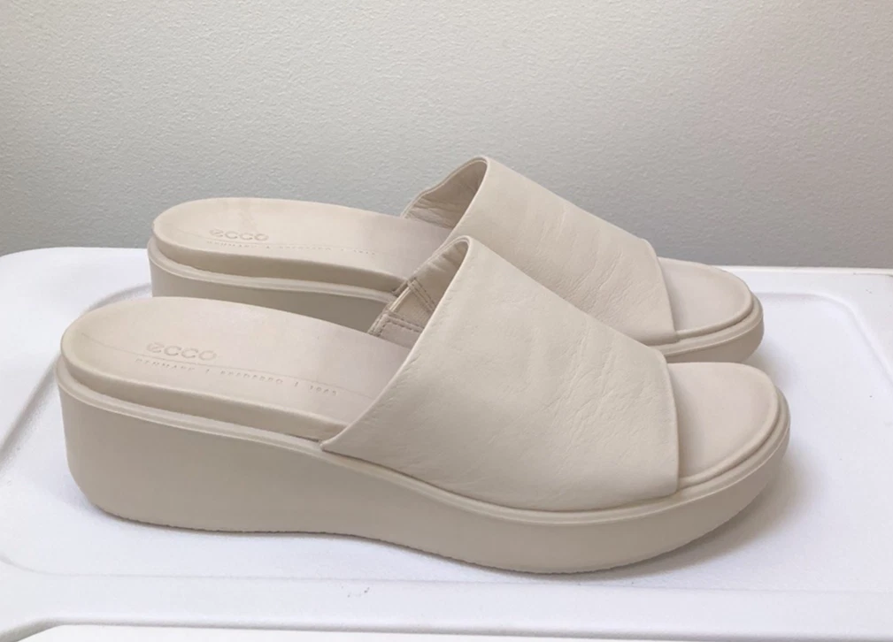 ECCO Flowt sandalo donna con zeppa e zeppa in pelle nabuk calcarea misura 9 9 5 (40)