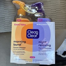Clean  Clear Morning Burst/Night Relaxing Cleansing Face Wash NEW