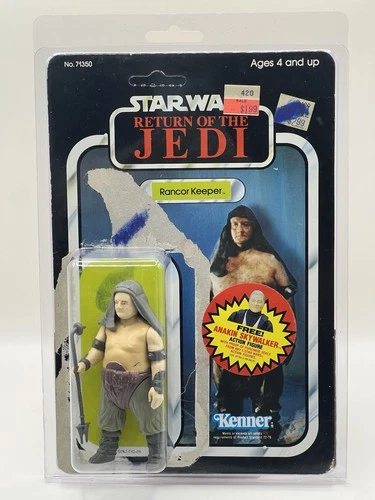 Rancor Keeper Vintage Kenner Star Wars COMPLETE ROTJ 077 CardBack - Display Case