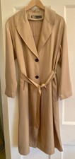 Zara long Duster Coat With Belt Size Small