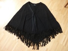 Gerry Weber Poncho mit Fransen Gr. 44 schwarz...