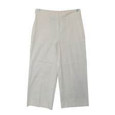 Everlane High-Waisted Wide-Leg Pants Womens Size 8 Ivory Cotton Trousers NWOT