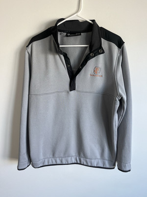 Under Armour TPC Golf Logo 1/4 Zip Snap Pullover Gray Mens Large L Players Club