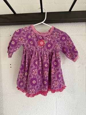 EUC Baby Lulu Lilac Purple Velour Garden Floral Dress SIZE 3 Months