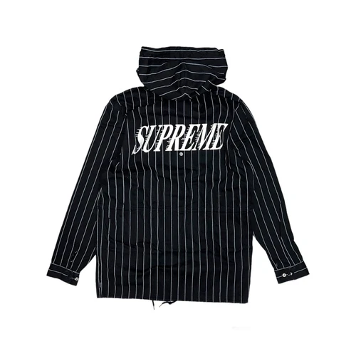 Parka logo sergé à rayures Supreme