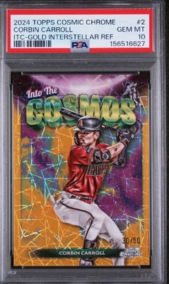 CORBIN CARROLL RC Topps 2024 Cosmic Chrome Into the Cosmos ITC-2 Gold /50 PSA 10