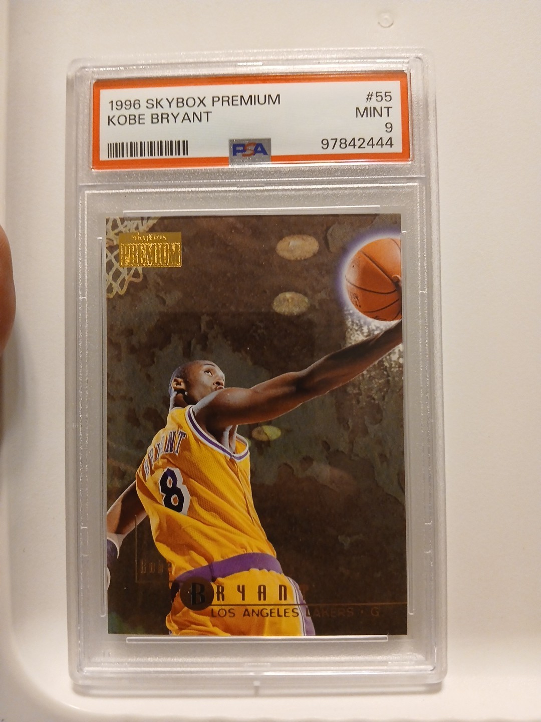 1996-97 Skybox Premium Kobe Bryant Rookie RC #55 Lakers PSA 9