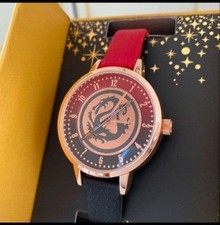 Mulan Watch Casual Dragon Rose Gold Red Black Strap New