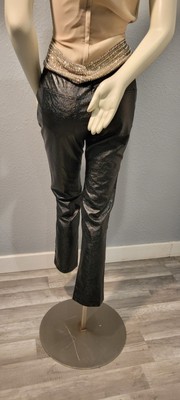 GREY LAB Faux Leather Pants High Waisted  Metalic Black Five Packet Size S