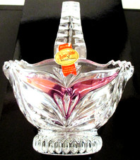 Anna Hütte Bleikristall Körbchen mit Henkel Dekor CARAT Bonboniere 24 % Blei