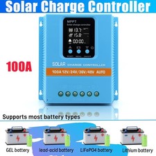 100A MPPT Solar Charge 4800W Controller 12V/24V/36V/48V Battery PV Regulator