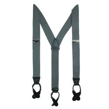 CTM Men's Big  Tall Elastic Button End Dress Suspenders with Silver Hardware