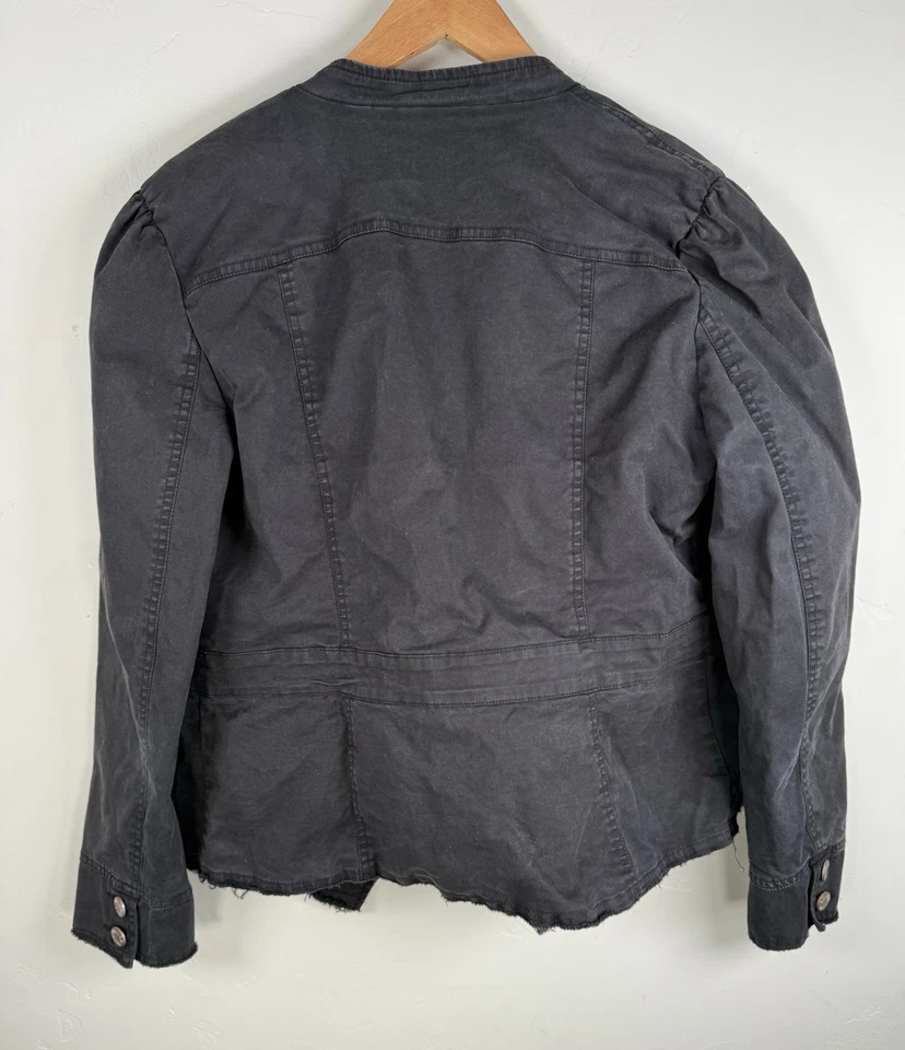 William Rast Black Denim Cotton Blazer Military Jacket Large Bragg Junior - Image 4 of 4