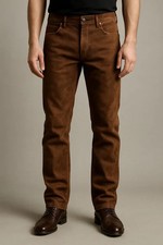 Men's Dark Brown Suede Pants, Western Cowboy Style Suede Pant
