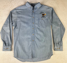 LA LOVING Mens Blue Denim Shirt M I'm a Green Bay Tailgator. NFL, Packers