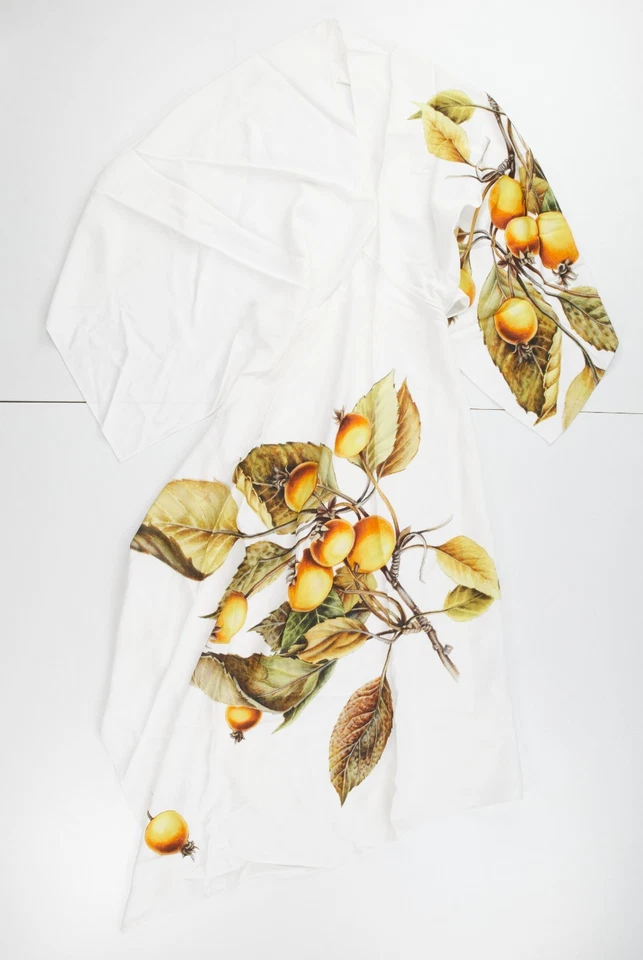 Vestido túnica midi FERRAGAMO blanco estampado caqui diseñador talla 36 PVP1500 Foto 2 de 4