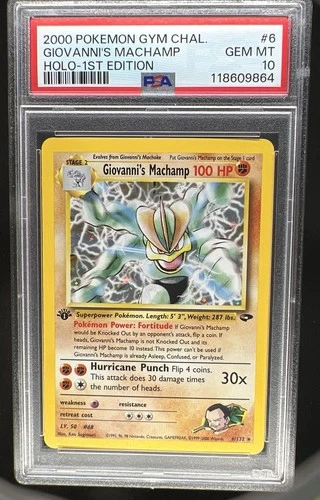 2000 Pokemon Gym Challenge 1st Edition Giovanni's Machamp Holo #6/132 PSA 10
