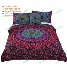 Indian Floral Duvet Cover Set Mandala Bedding Ethnic Boho Blanket Doona Cover
