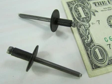Lot 30 Pop/Avdel Large Flange 3/16" Black Steel Rivets .126" to .250" Grip Range