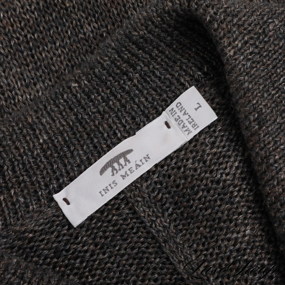 #1 MENSWEAR Inis Meain Ireland Cigar Grey Mixed Linen Pub Jacket Cardigan L #2 - Image 4 of 4
