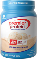 Premier Protein Powder, Vanilla Milkshake, 30G Protein, 1G Sugar, 100% Whey Prot