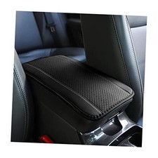 Car Armrest Storage Box Mat, Fiber Leather Car Center Console Black/Gray