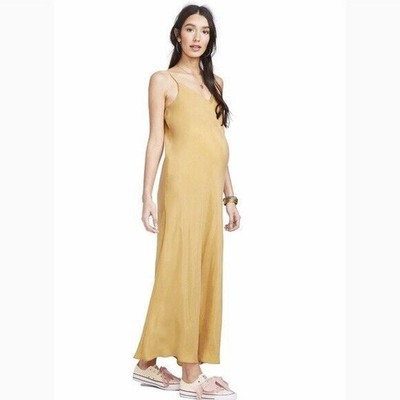 Hatch Maternity Women's THE RICKY SLIP DRESS Marigold Size