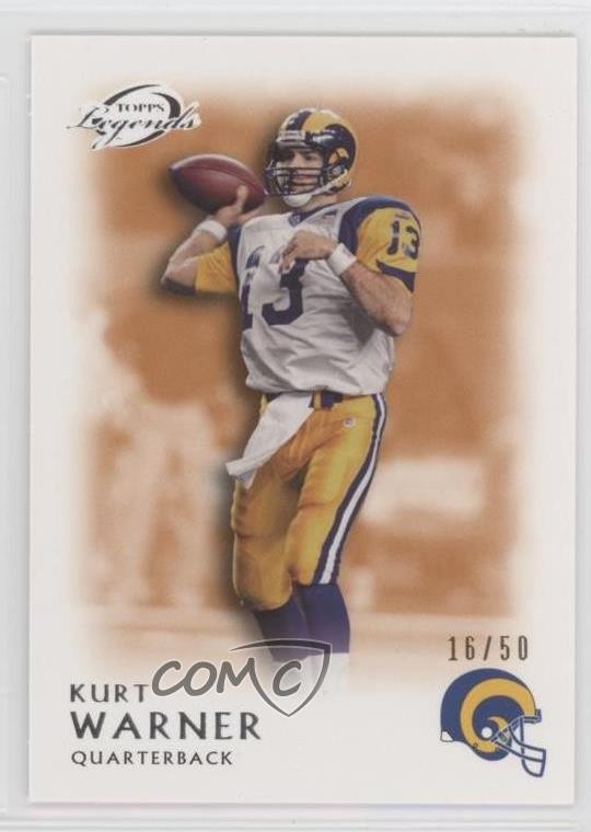 2011 Topps Gridiron Legends Orange 16/50 Kurt Warner #19 HOF 0d3