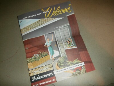 Vintage 1950's Shaketown Cedar Shakes Brochure Perma Products Co Cleveland OH