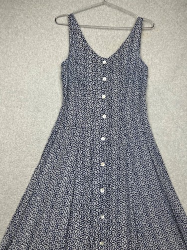 Vintage Express Button Up Floral Dress Womens Size 9 Sleeveless MilkMaid Prairie - Picture 3 of 11