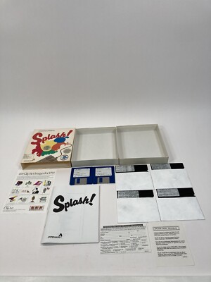 SPLASH! VGA Paint Program, 1988 Spinnaker, Complete, 3.5 & 5.25 disc