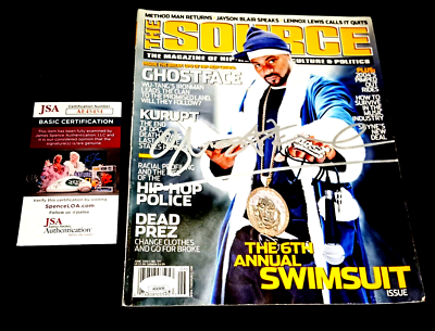 GHOSTFACE KILLAH SIGNED the Source Magazine JSA COA WU TANG Hip