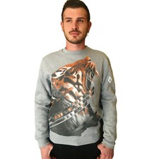 Marcelo Burlon Men's Sweatshirt Quebradas Crew - Tiger - Grey