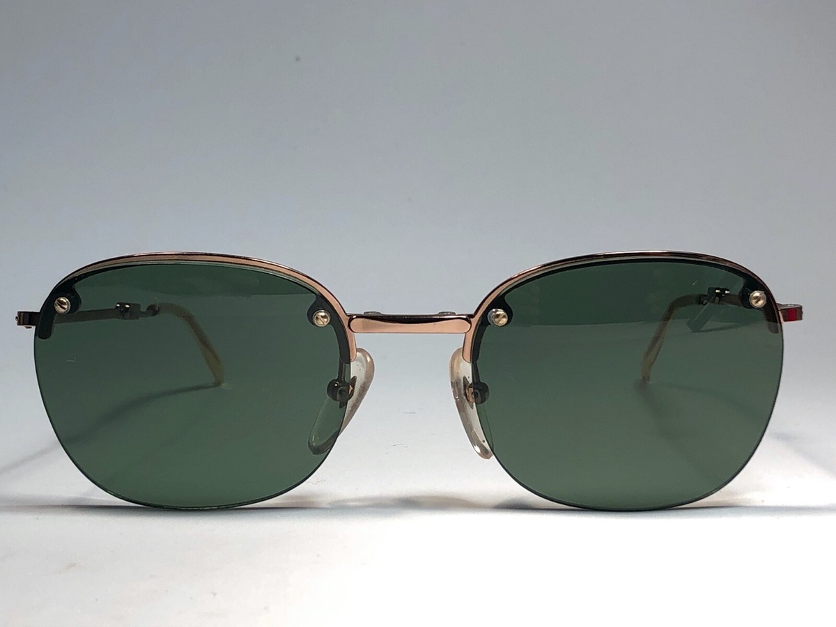 NEW JEAN PAUL GAULTIER 58 0171 ROSE GOLD FOLDING GREEN LENSES