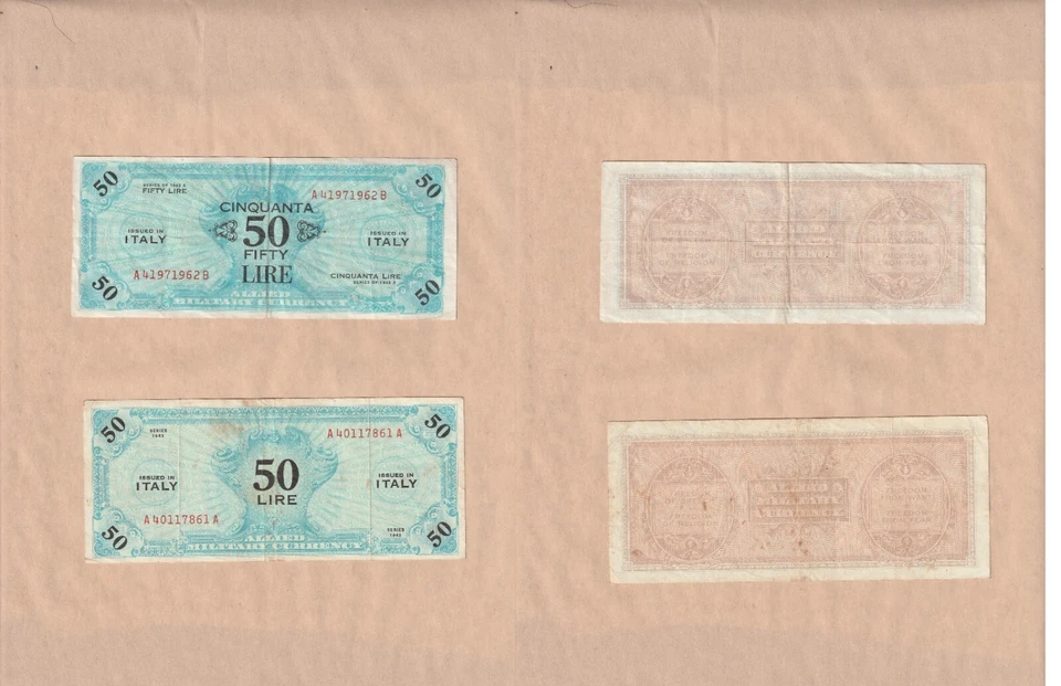 1943 Lot of 11 Allied Military Currency Italy 1943 & 1943 A Series - Image 3 of 4