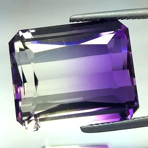 27.60 Ct. Loose Gemstone Bi-Color Ametrine Emerald Cut 19x16x11 Mm.