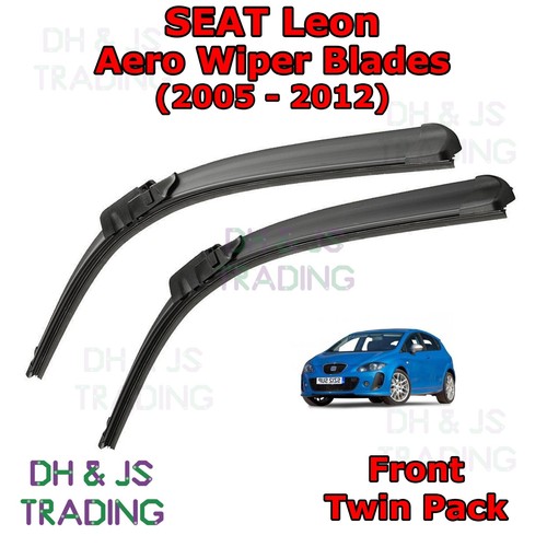 (0512) Seat Leon Aero Wiper Blades / Front Windscreen Flat Blade
