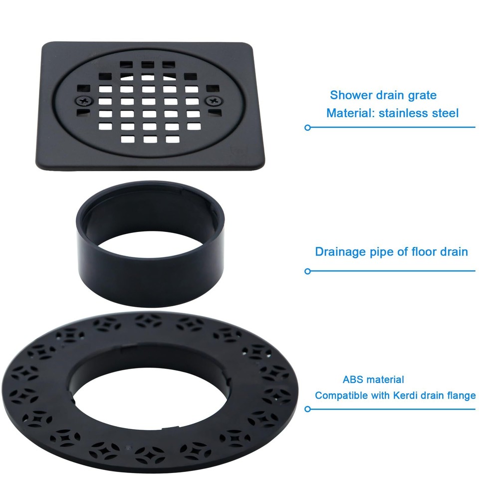 4 Inch Drain Grate Kit Compatible with Schluter Kerdi-Drain Flange ...