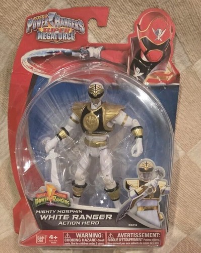Mighty Morphin Power Rangers Super Legends White Ranger Saba 5.5, As Shown
