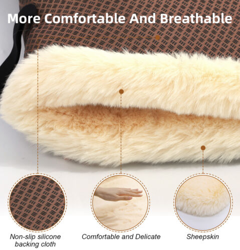 Faux Sheepskin Car Seat Covers Warm Front Seat Bottom Cushions for Jeep Cherokee - Picture 4 of 22