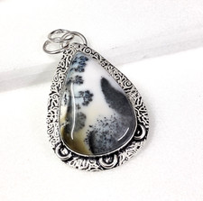 Natural Rare Honey Dendrite Pear Cabochon Gemstone Fashion Jewelry Pendant 2