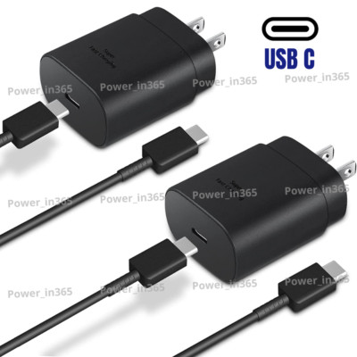25W Adaptive Fast Charger USB Type C Cord Power Adapter Cube For Samsung Android
