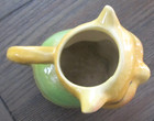 Vtg Shawnee Pottery #85 Kitty Cat Creamer Pitcher Yellow & Green W Red Accents — photo 6