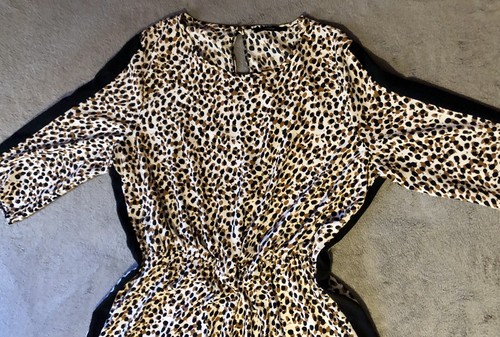 NWT Wide Legged Leopard Print Jumpsuit With Black Racer-stripe detail. UK 20 - Picture 4 of 11