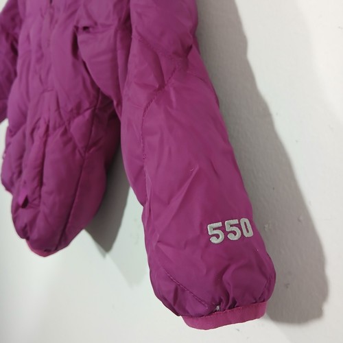 The North Face 550 Youth Girls Reversible Hooded Down Jacket Medium 10-12 Pink - Picture 13 of 20