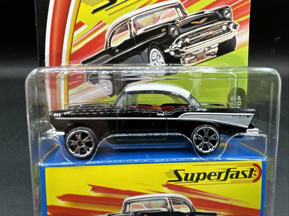 2005 Matchbox Superfast BLACK 1957 CHEVROLET BEL AIR HARD TOP 1 of 15000 #37 - Image 2 of 4