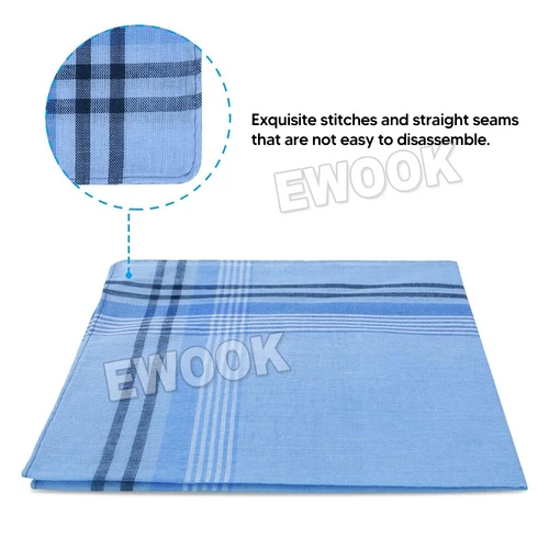 12X Mens Handkerchiefs 100%Pure Cotton Pocket Square Hanky Handkerchief New Bulk - Picture 5 of 10