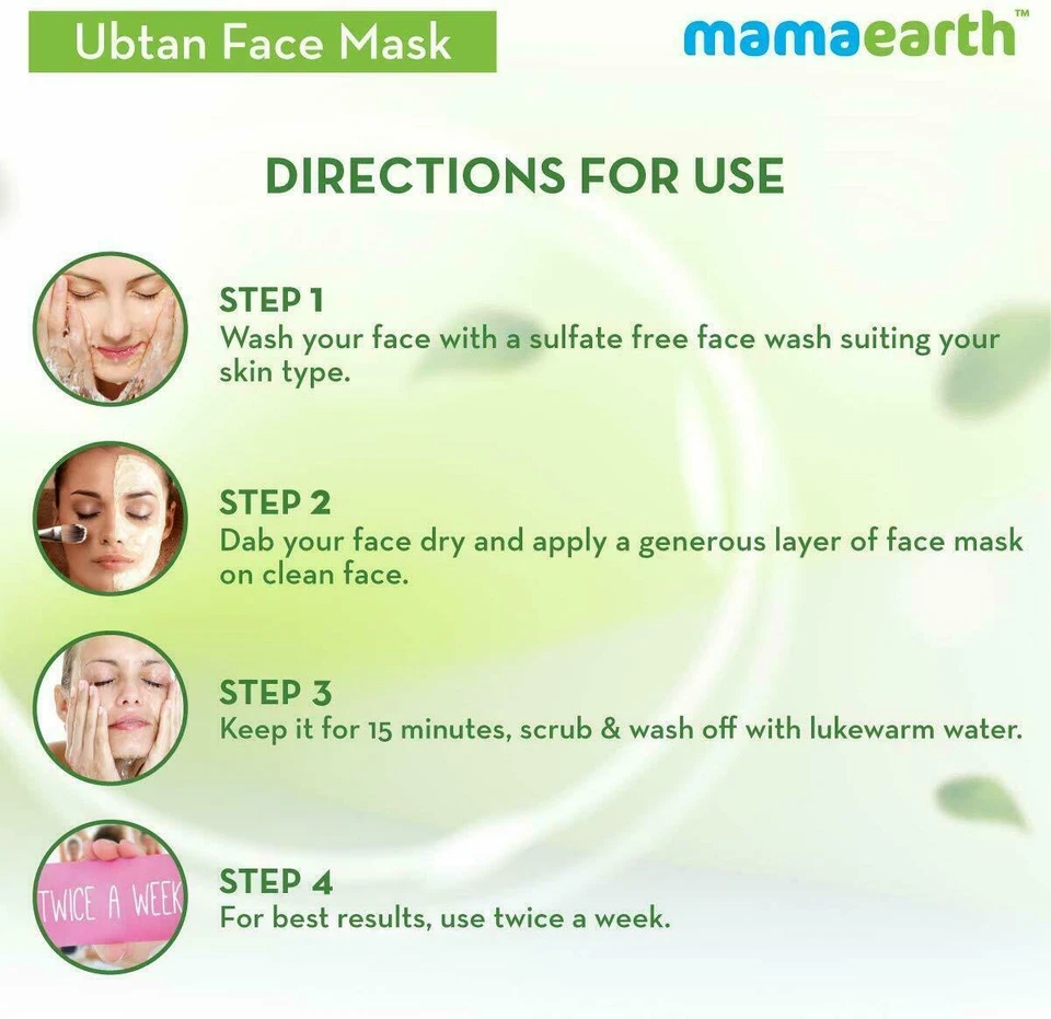 Mamaearth Ubtan Face Pack Mask for Fairness, Tanning & Glowing Skin 100ml .. - Image 2 of 4