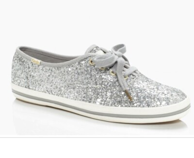 Kate Spade Keds X Silver Glitter Sneakers sz Bridal Party